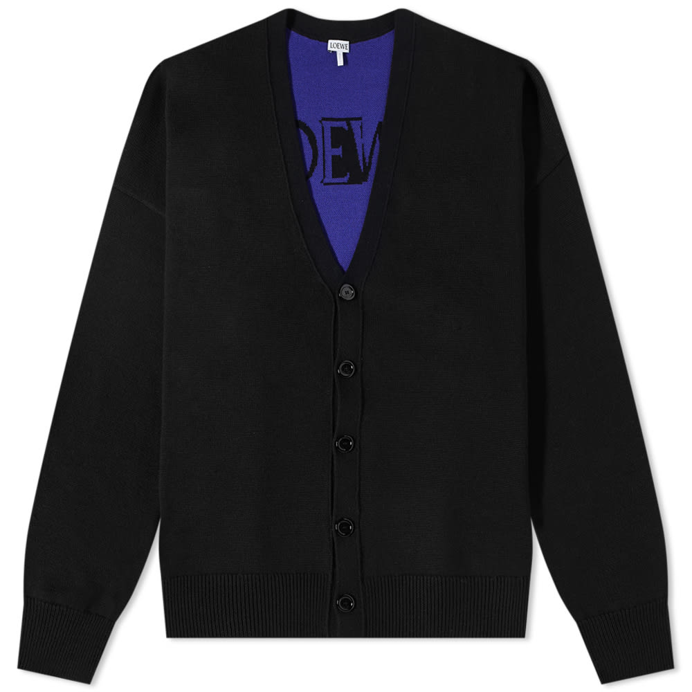 Loewe Mirror Logo Cardigan Black 