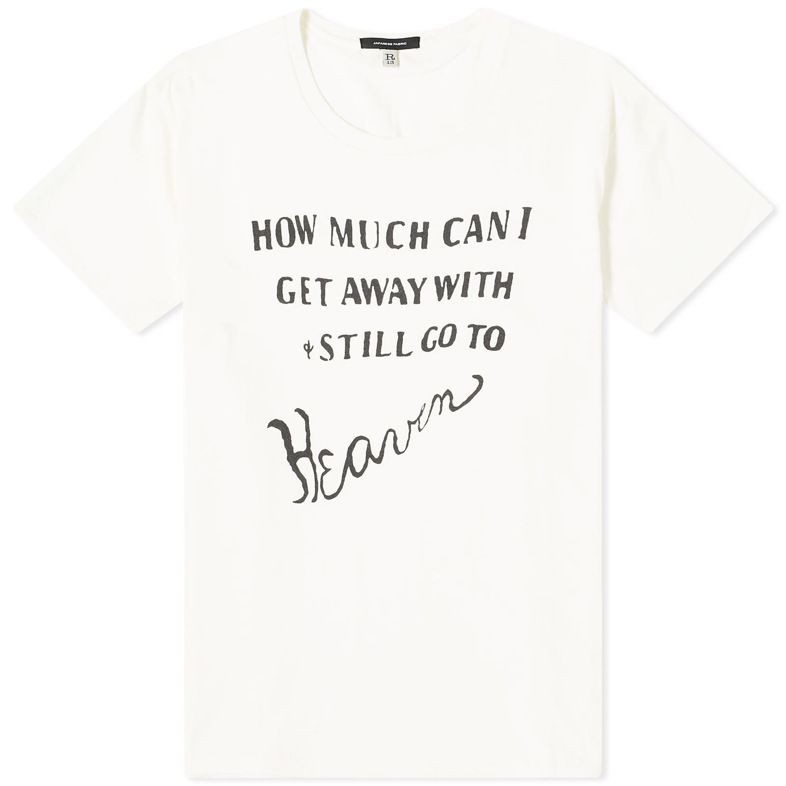 アールサーティーン How Much Can I Get Away With Boy T R13 How Much Can I Get Away With Boy T Ecru | END. (US)