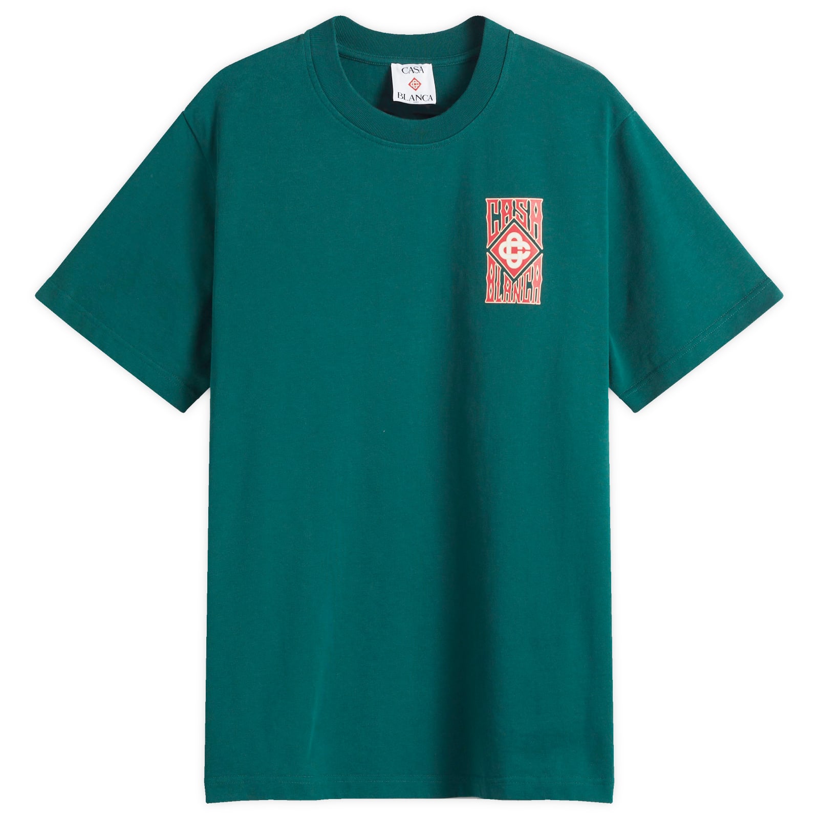【関税込み】Casablanca グリーン Gothic Logo Tシャツ Casablanca Gothic Logo T-Shirt Green | END. (US)
