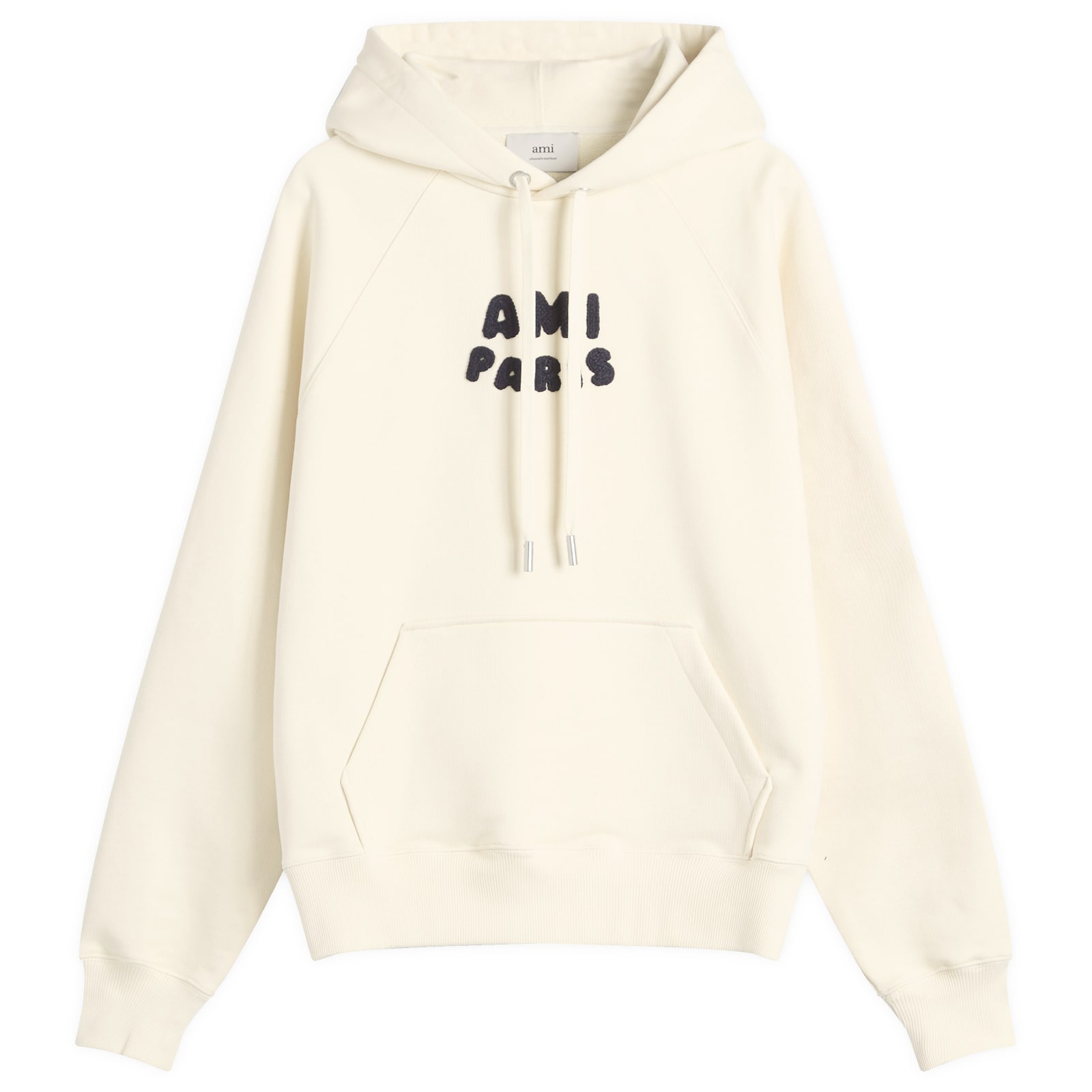 AMI Paris Woven Ami Logo Jersey Hoodie White Cream | END. (AU)