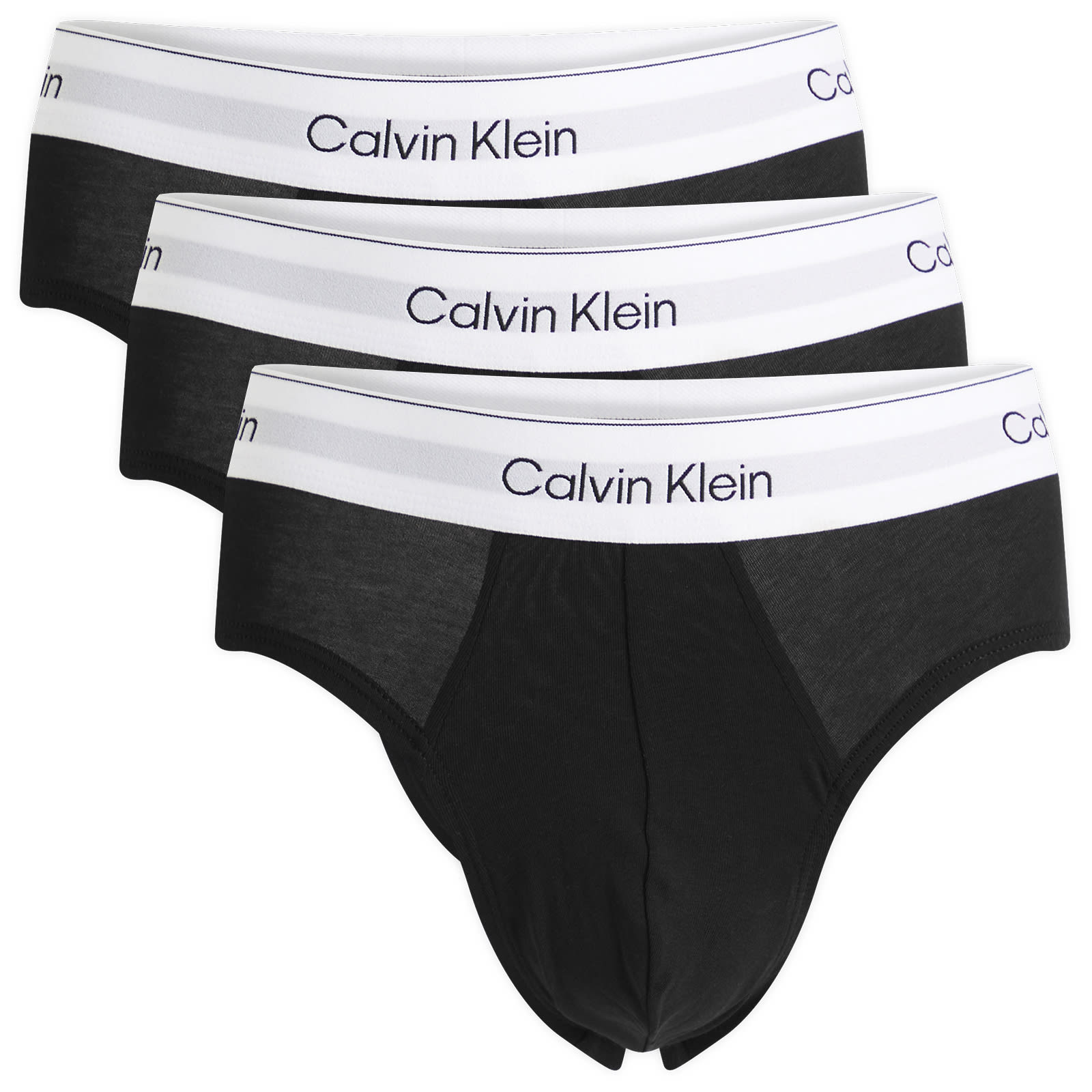 Calvin Klein Men's Black/White Icon Hip Brief - 3 Pack Medium