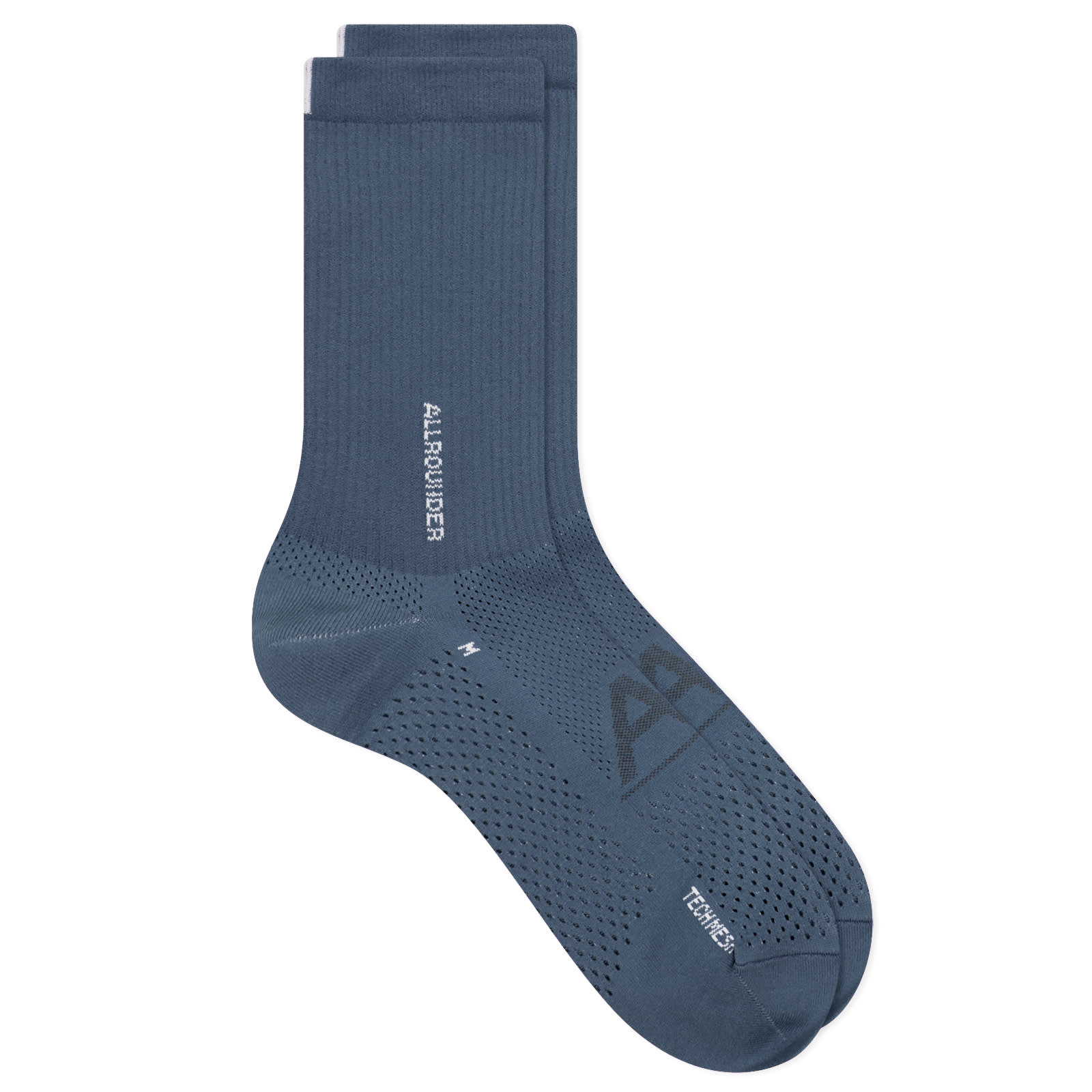 Rototo — Allrounder Tech-Mesh Crew Sock in Iron Blue, Size Small