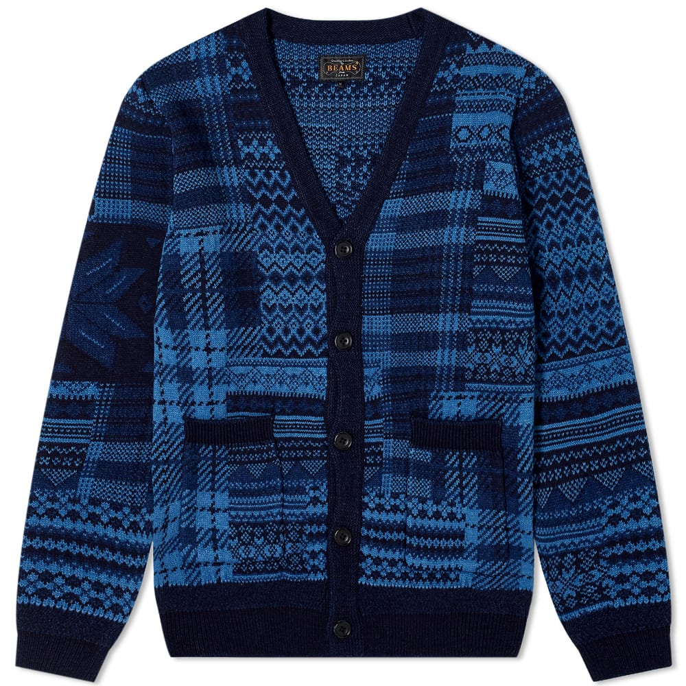beams patchwork cardigan