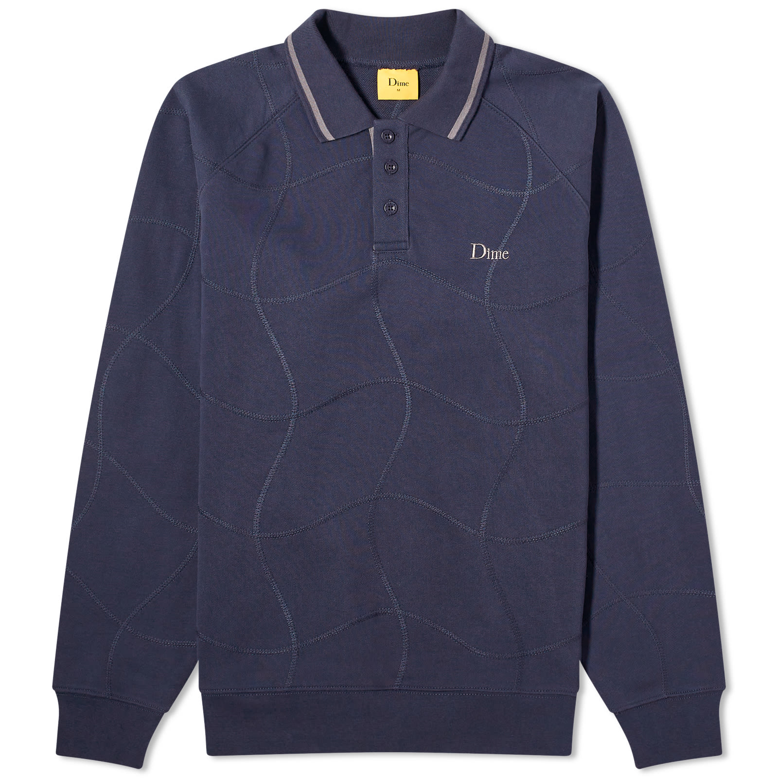 【DIME】 WAVE RUGBY SWEATER / NAVY Dime Wave Rugby Sweatshirt Navy | END. (US)