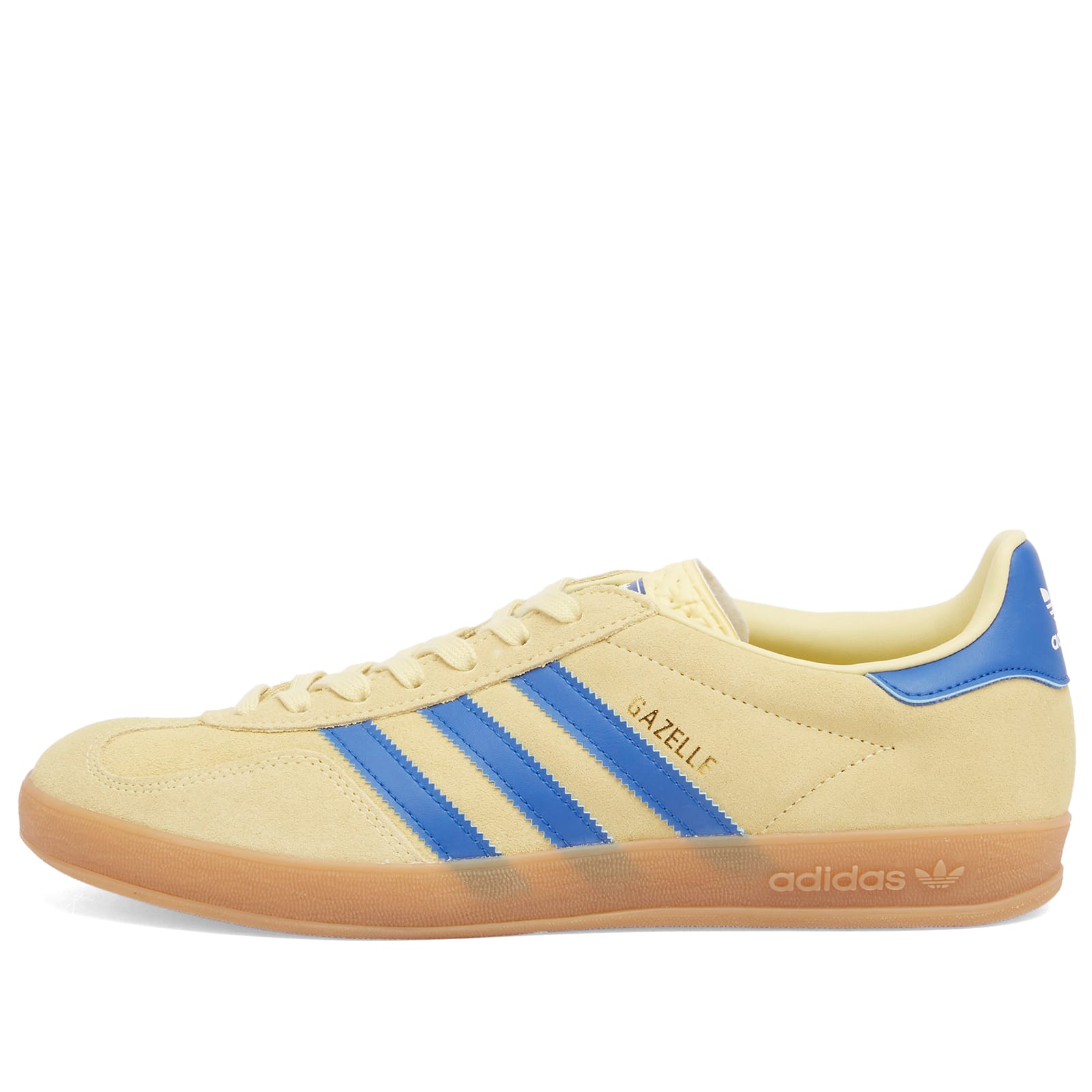 Adidas Gazelle Indoor Sneaker Powder Yellow/Blue/White - Curated Menswear