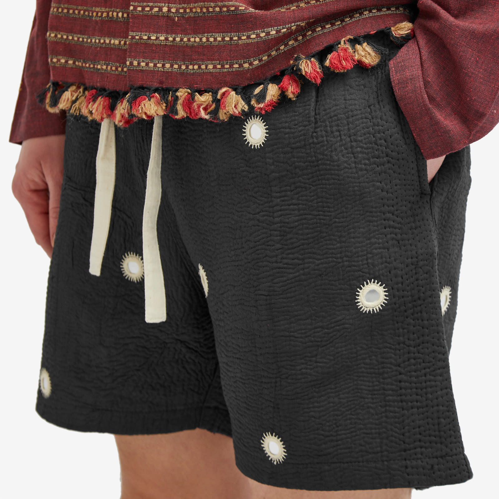 KARTIK RESERCH カルティックリサーチ Mirror ショーツ 美品 Kartik Research Men's Mirror Drawstring Shorts Black | SS24-60