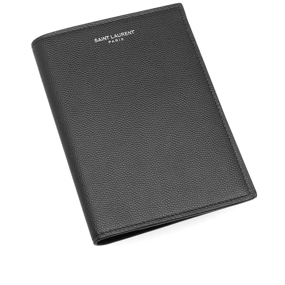Saint Laurent Grain Passport Holder Black END.