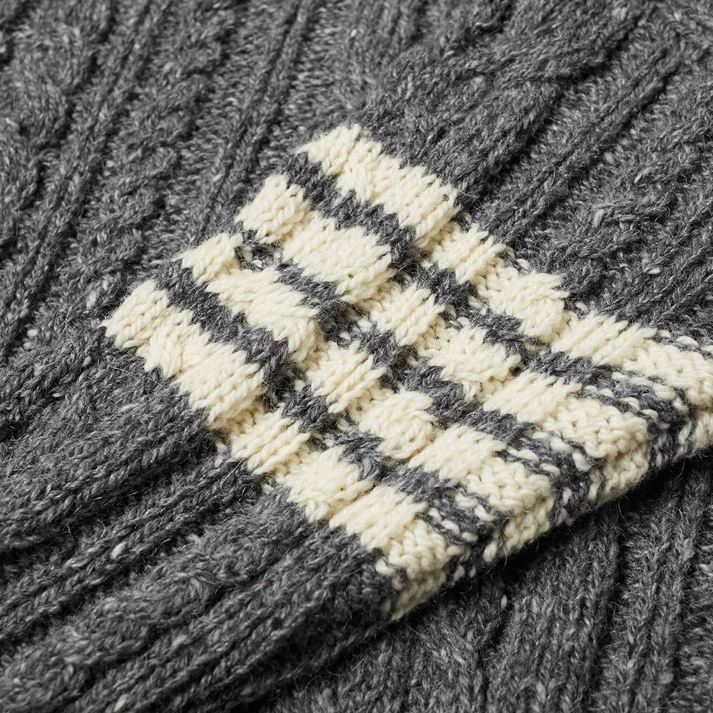 THOM BROWNE Thom Browne Aran Cable 4 Bar Donegal Crew Knit,MKA233A-00278-0352