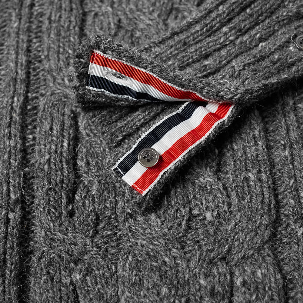 THOM BROWNE Thom Browne Aran Cable 4 Bar Donegal Crew Knit,MKA233A-00278-0352
