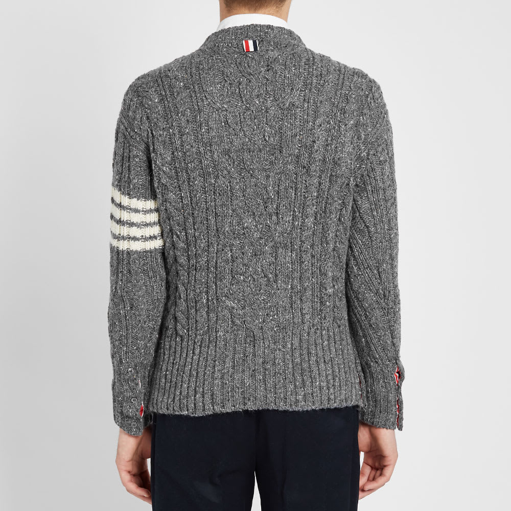 THOM BROWNE Thom Browne Aran Cable 4 Bar Donegal Crew Knit,MKA233A-00278-0352