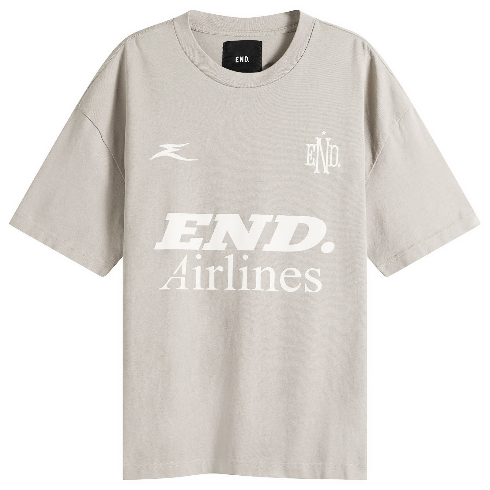 END. Airlines Short Sleeve T-Shirt in Ash Grey, Size Small