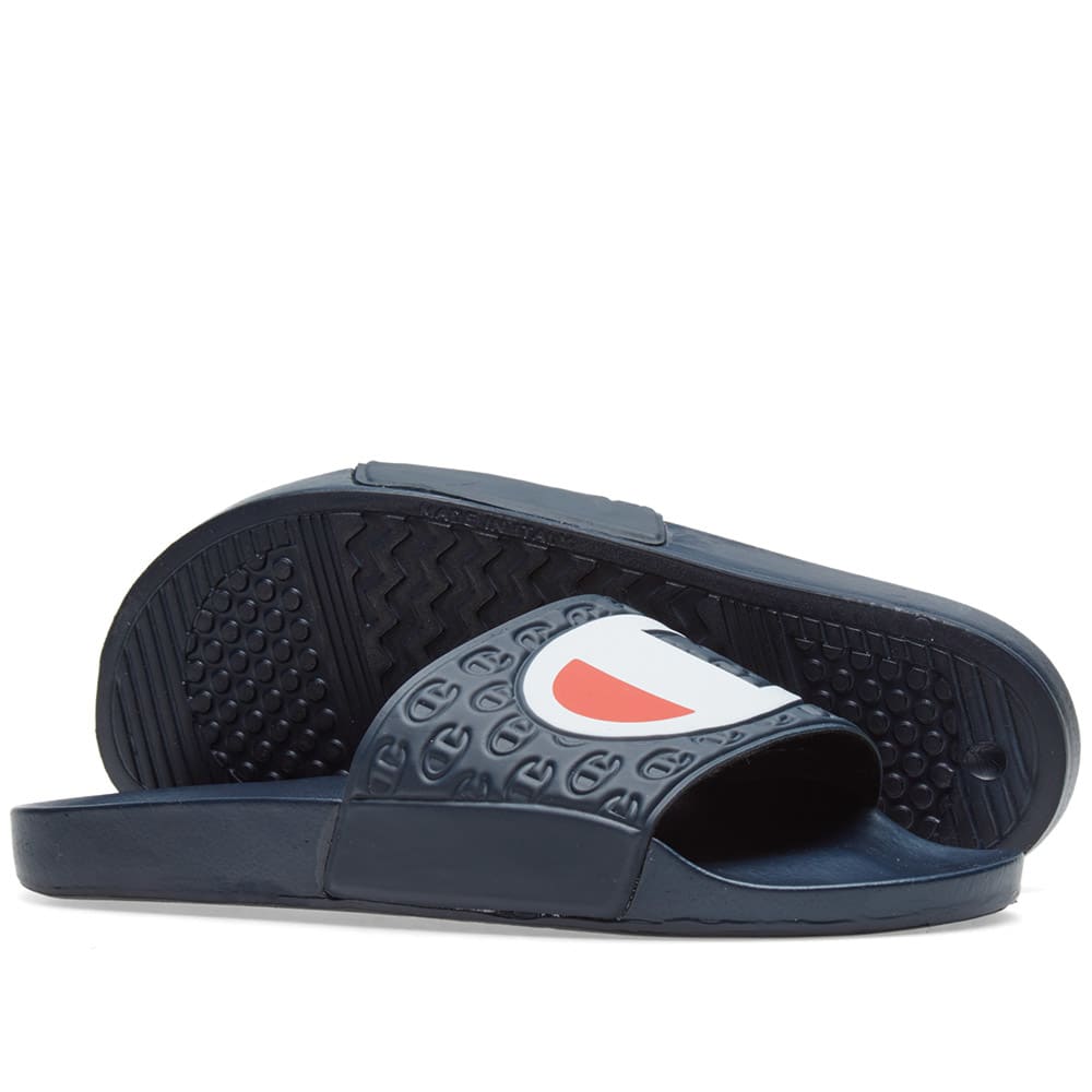 Champion Logo Slide Navy White End