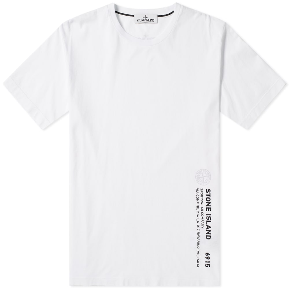 Stone Island Reflective Compass Print Tee White | END. (UK)