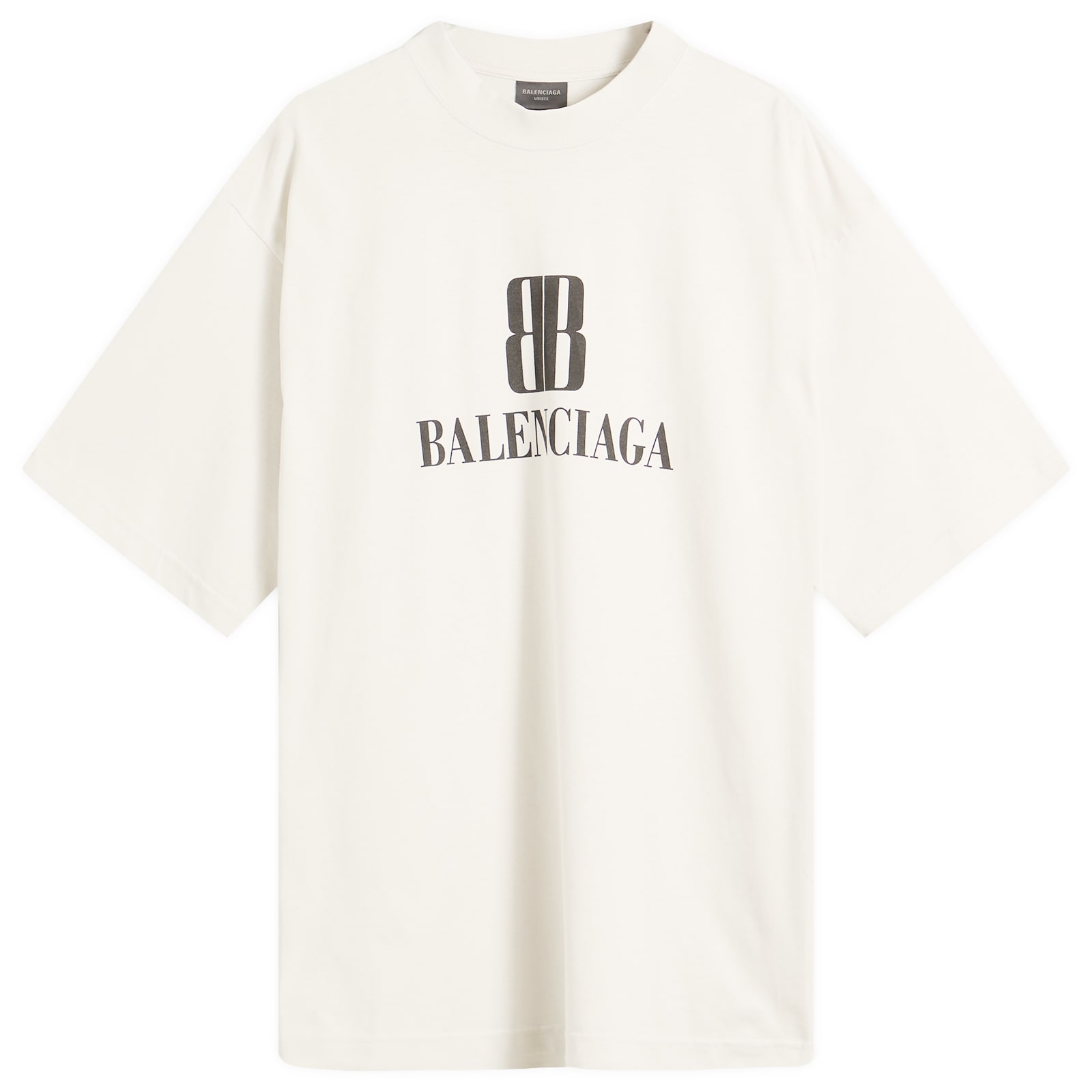 Balenciaga Nano BB Logo Dry Jersey Medium Fit T-Shirt Dirty White Balenciaga Nano BB Logo Dry Jersey Medium Fit T-Shirt Dirty White