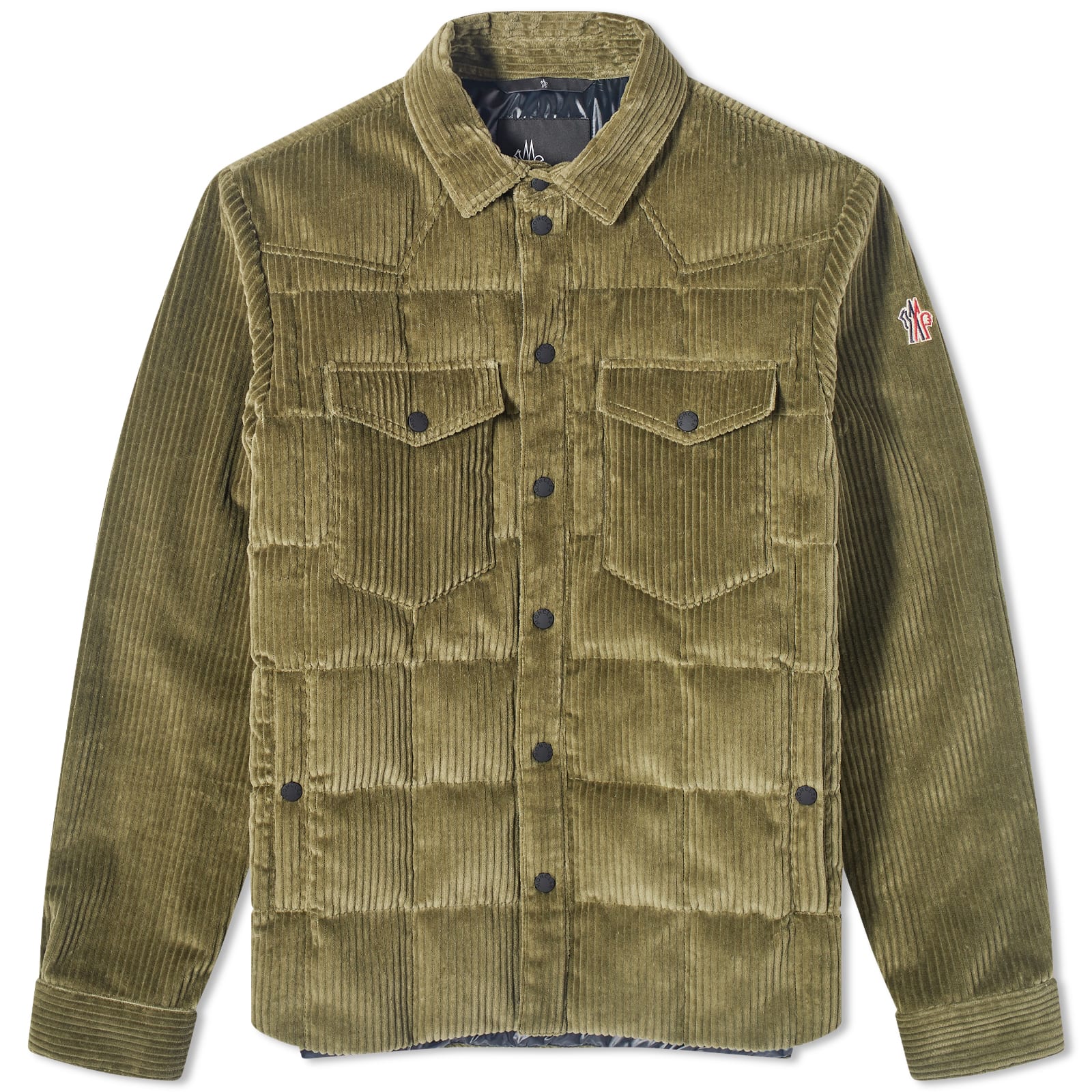 Moncler Grenoble Gelt Corduroy Padded Shirt Jacket Khaki