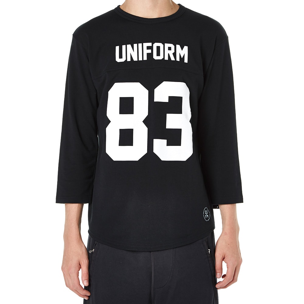 Uniform Experiment 3/4 Sleeve Numbering Football Tee Black | END. (FR)