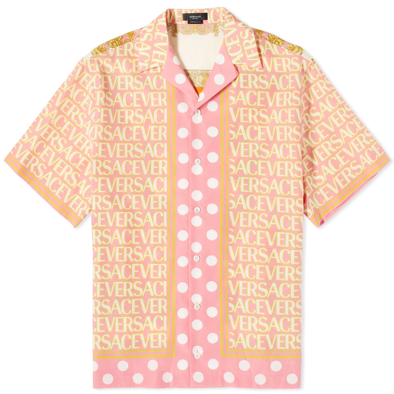 Versace All Over Print Vacation Shirt Pink & Ivory END. (US)