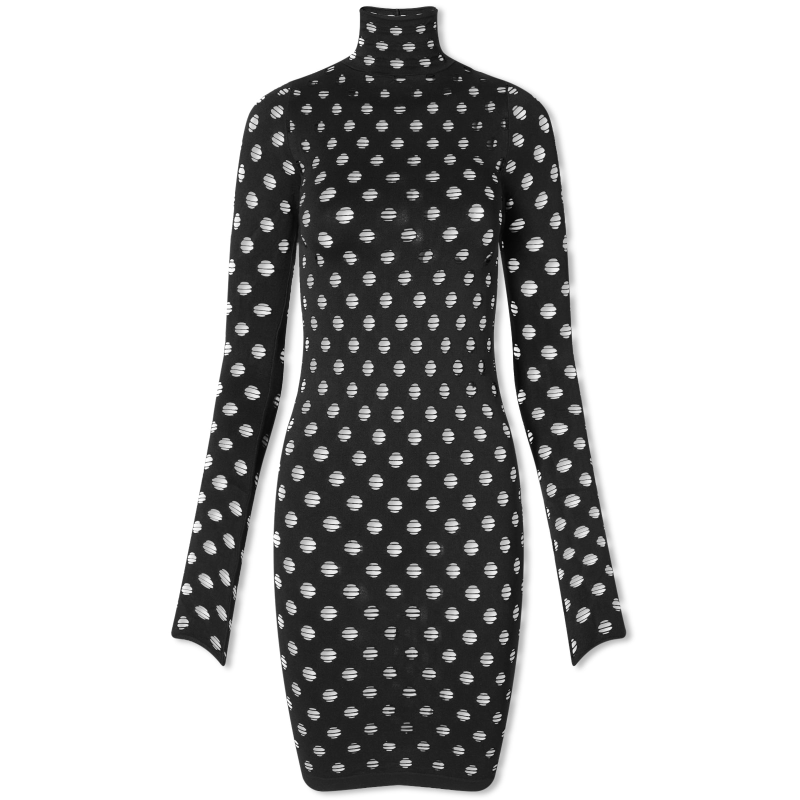 Maisie Wilen Perforated Turtleneck Dress Black END.