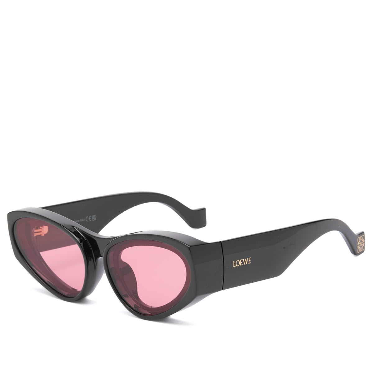 Loewe Eyewear Women's Black/Rose Paula's Ibiza Cat Eye Sunglasses