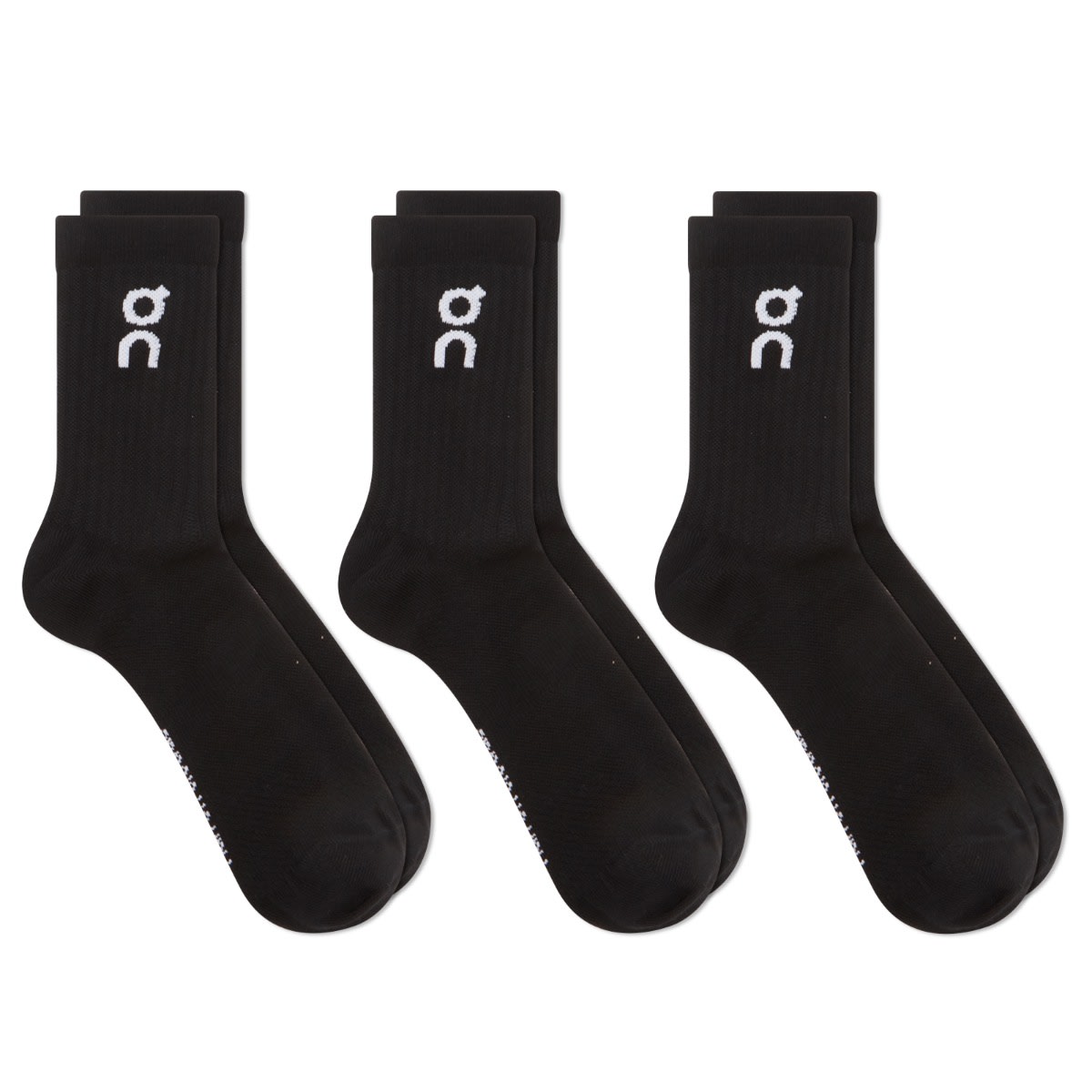 ON Men’s Logo Sock High 3P Black