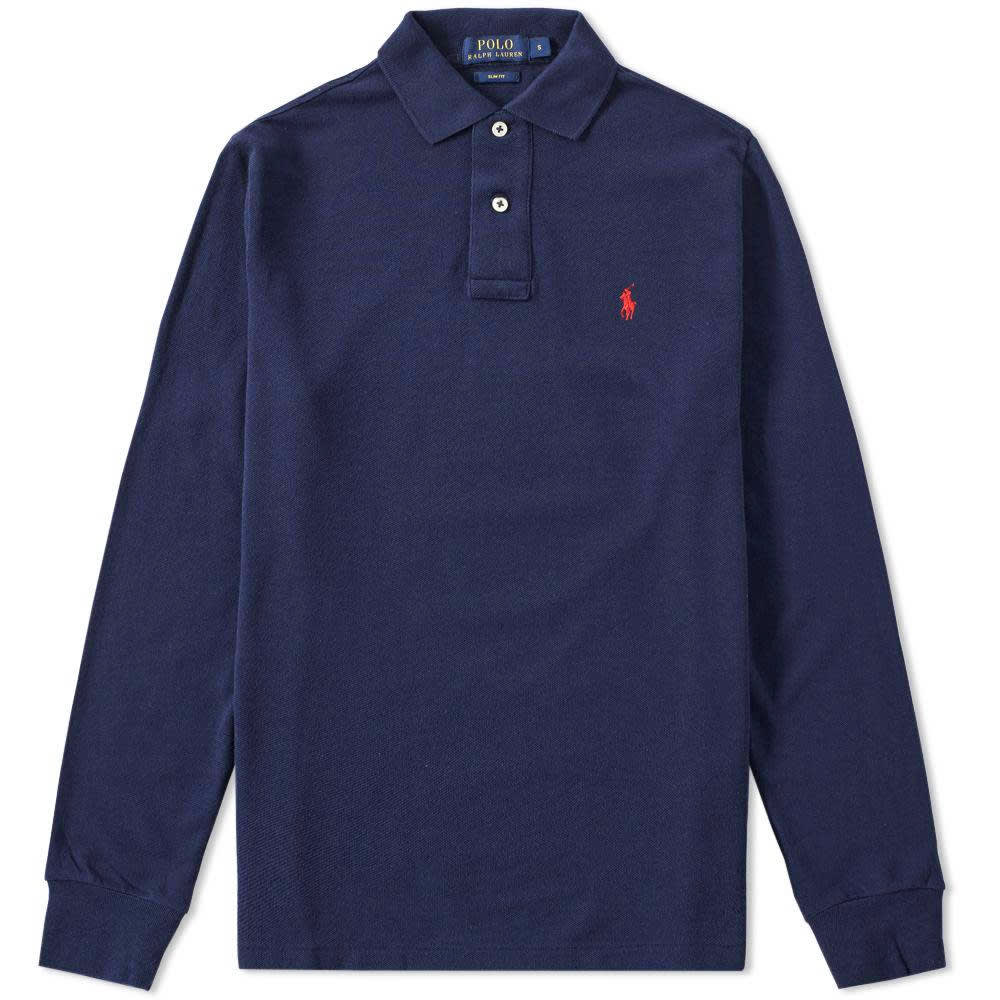 Polo Ralph Lauren Long Sleeve Slim Fit Polo Newport Navy | END. (UK)