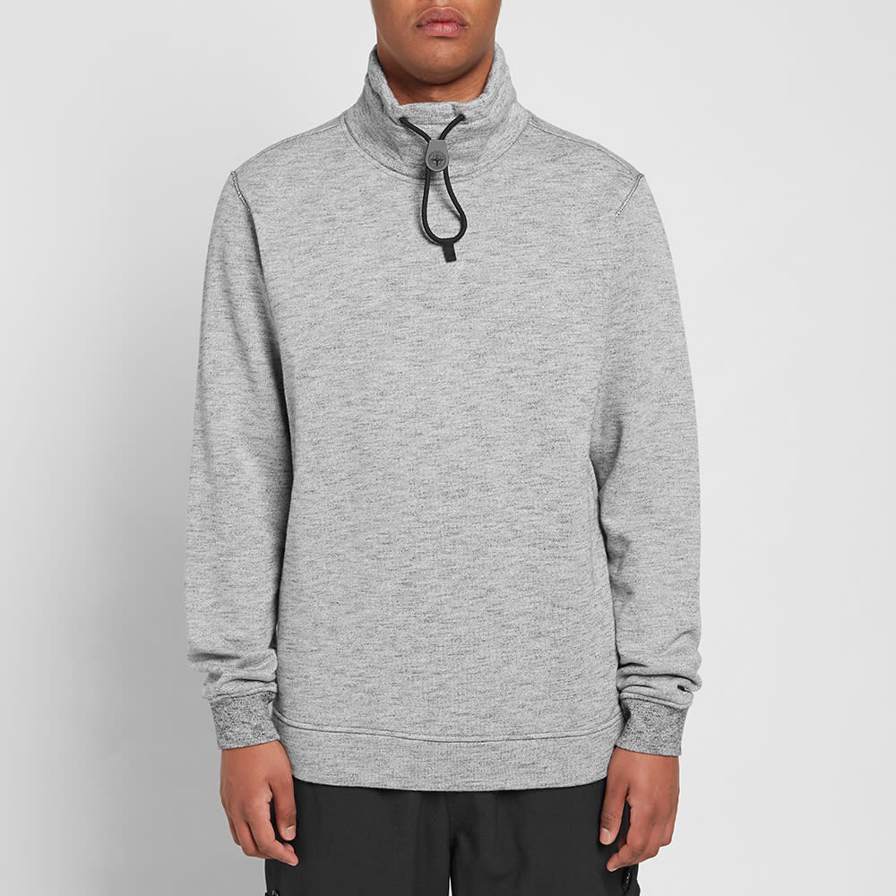 Stone Island Funnel Neck Drawstring Fleece Grey Melange END.