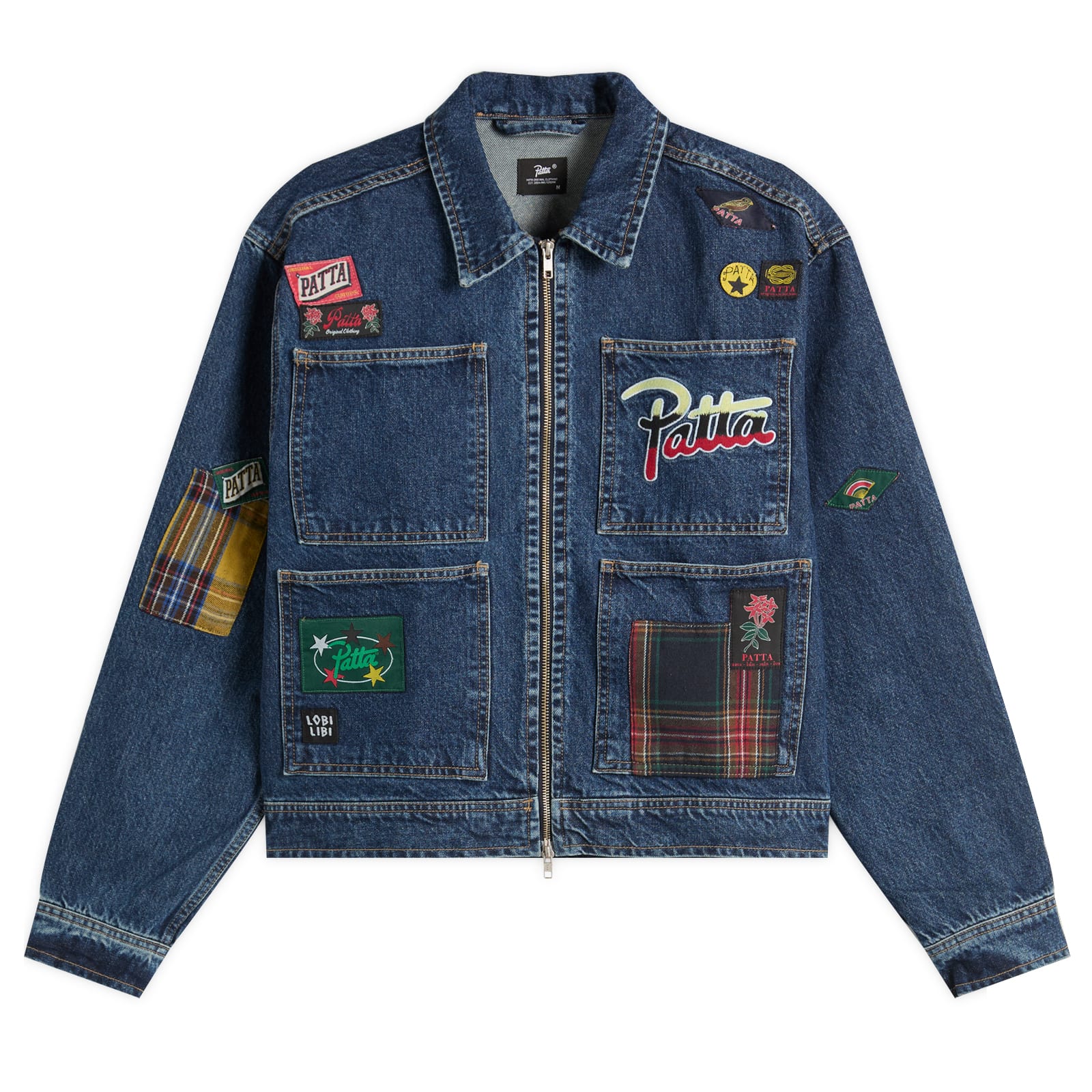 Patta Men's Homerun Denim Varsity Jacket Black - Curated Menswear
