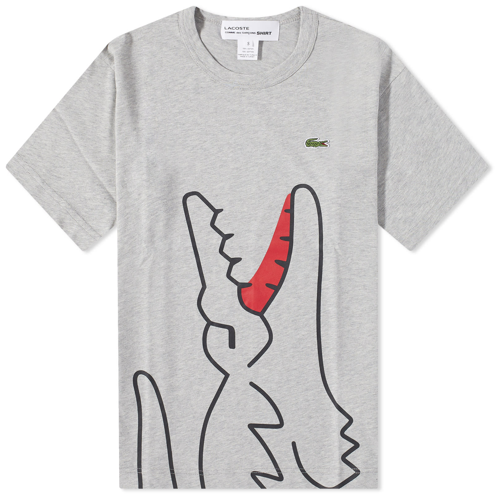 送料無料！COMME des GARCONS x LACOSTE CROC TEE Comme des Garçons SHIRT x Lacoste Oversized Croc T-Shirt Top