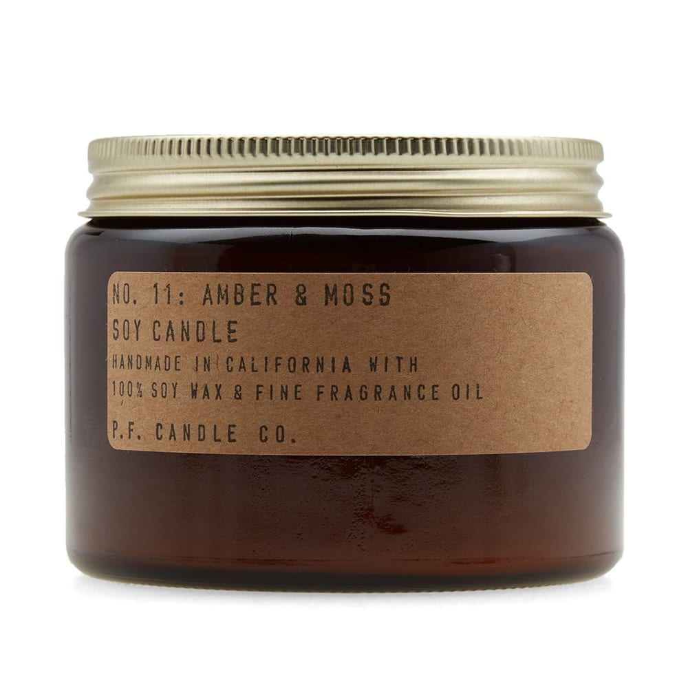 A woody scent perfect for cold, winter nights; walk the forest floor with mossy and clean beginnings, leading into notes of amber and hints of lavender, sage and orange for a bright and relaxing aroma that will last for hours. Made in California from natural soy wax, the double wick candle is poured into P.F. Candle Co.’s apothecary-inspired jars for an authentic finish to any room.

14oz
Natural Soy Wax
Phthalate-Free Premium Fragrance Oil
Cotton Wick
40-50 Hours Burn Time
Handmade in California
Also Available in 7.2oz & 3.5oz