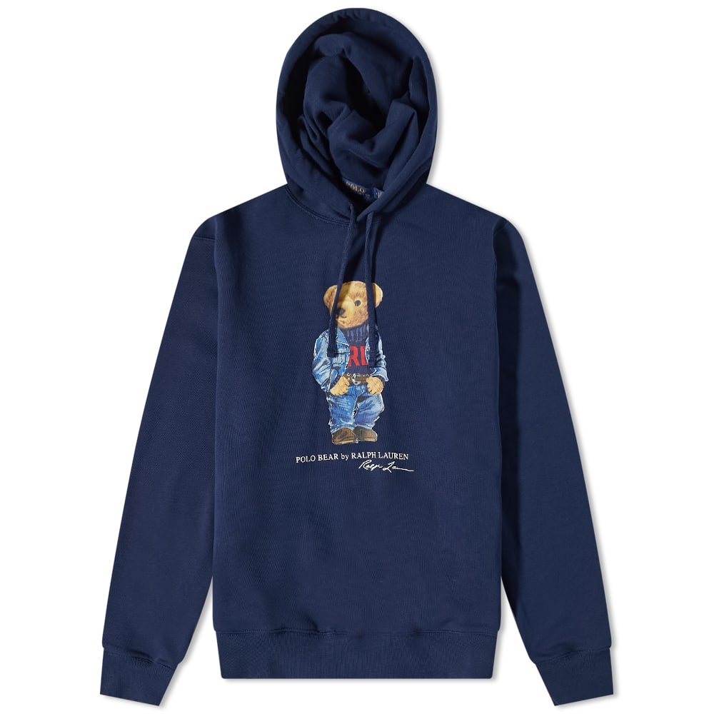 Polo Ralph Lauren Denim Bear Popover Hoodie Cruise Navy Denim Bear | END.  (CA)