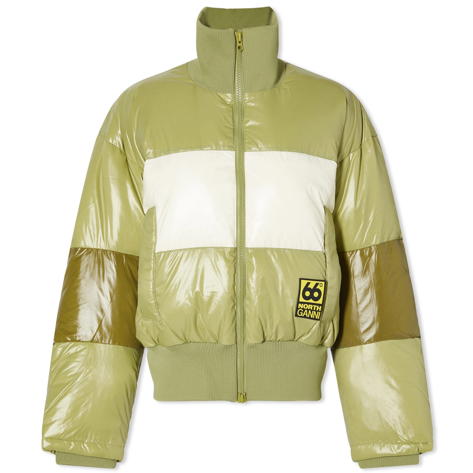 66° North Women's x GANNI Askja Down Bomber Jacket Green Salvia