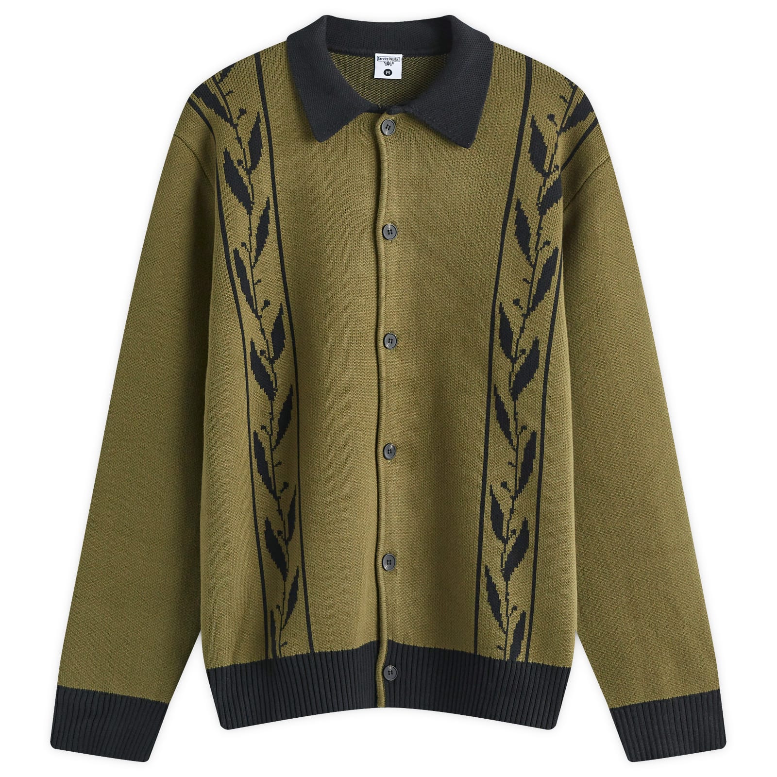 Service Works Olive Branch Button Up Cardigan Olive END. (US)