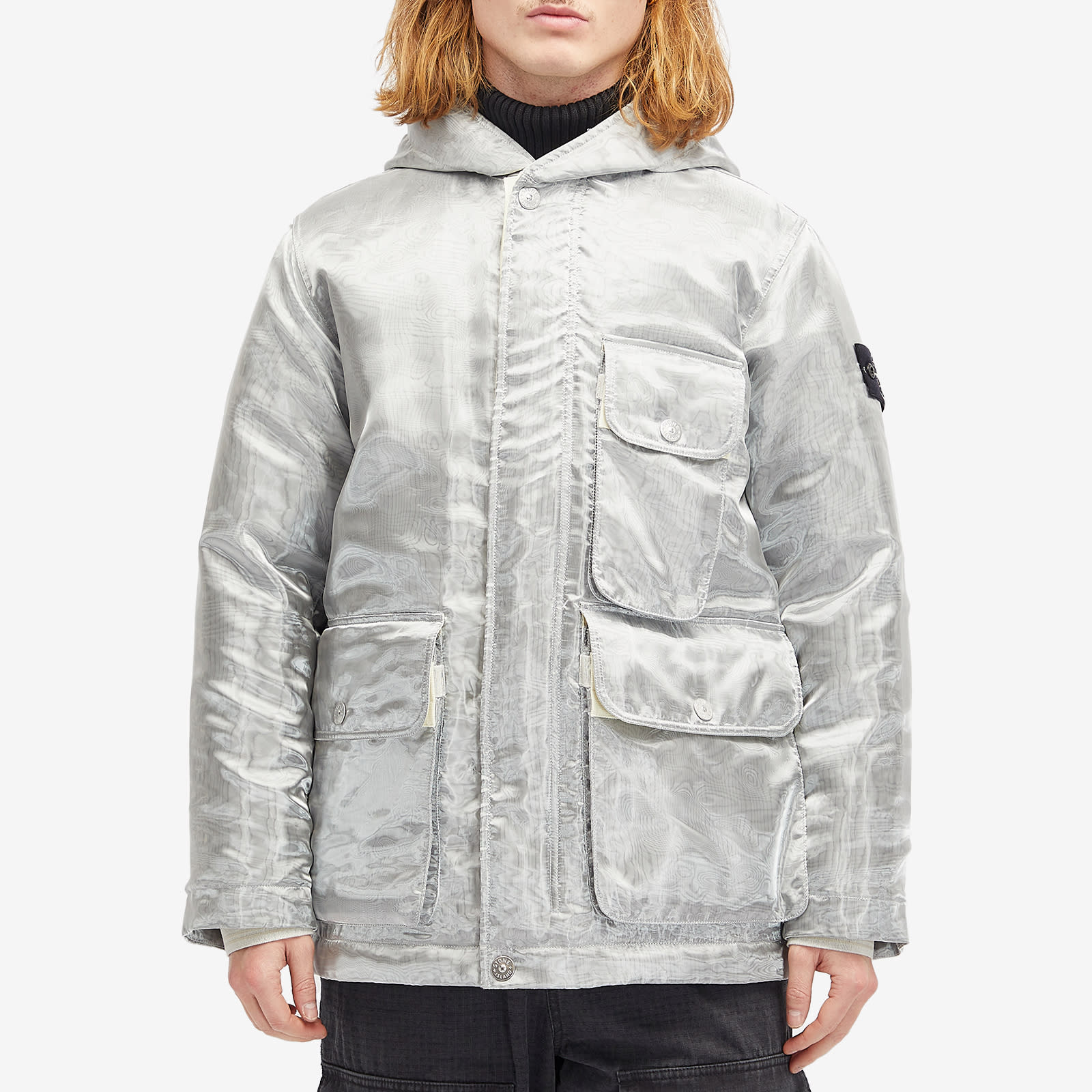 Stone Island Men's Liquid Metal Down Jacket Grey | 811545799-V0060