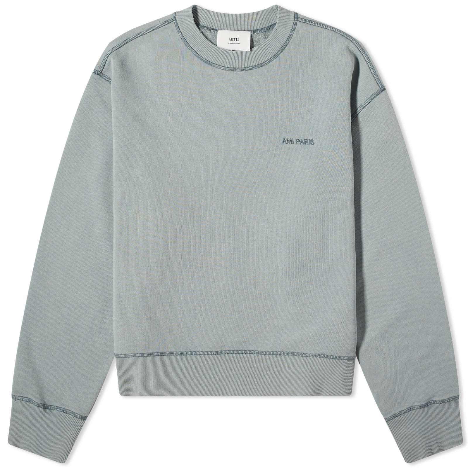 AMI｜CREWNECKS (USW016 JE0052 468) Fade Out Sweatshirt Aquamarine | AMI | EQVVS
