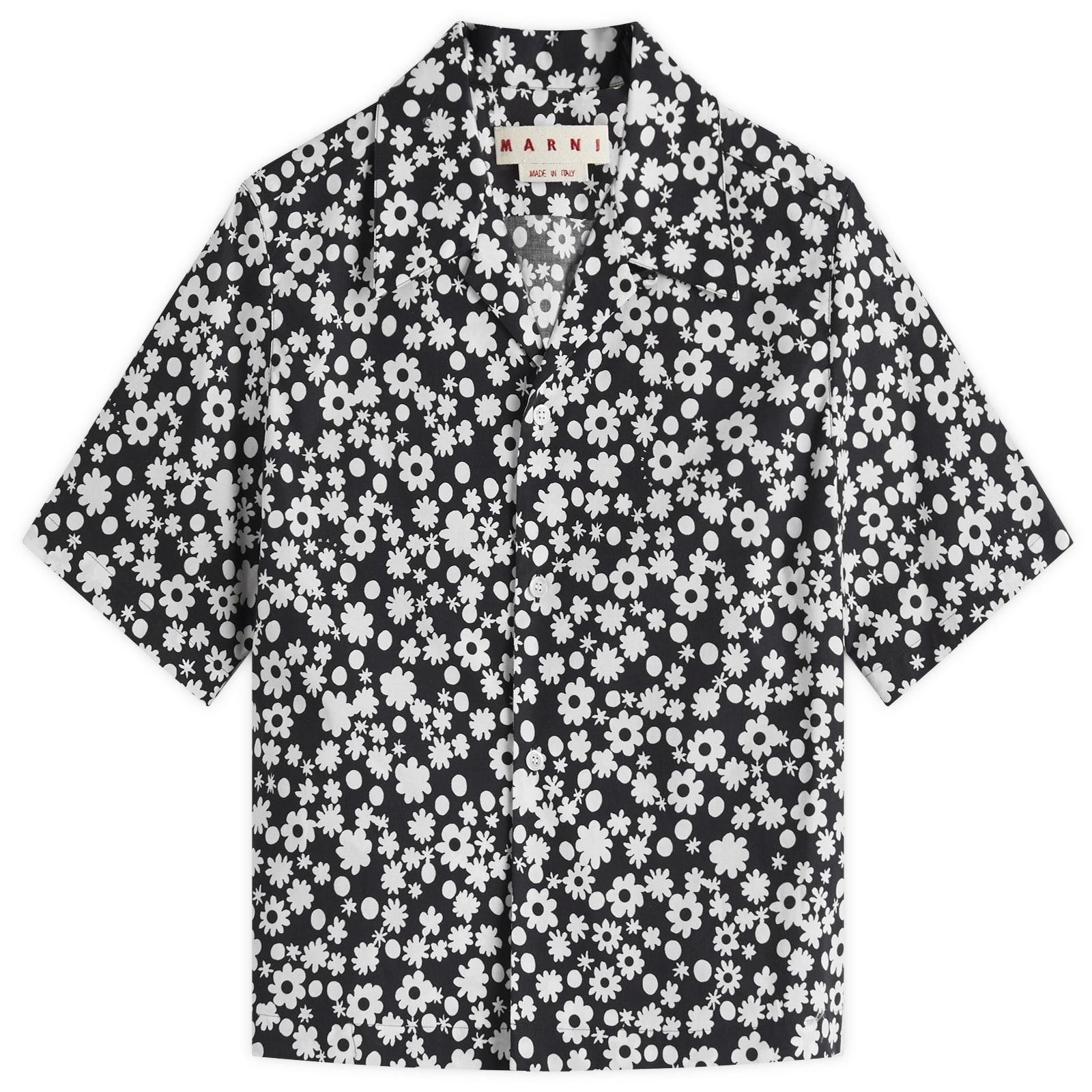 Marni Women's Black Floral Cropped Shirt