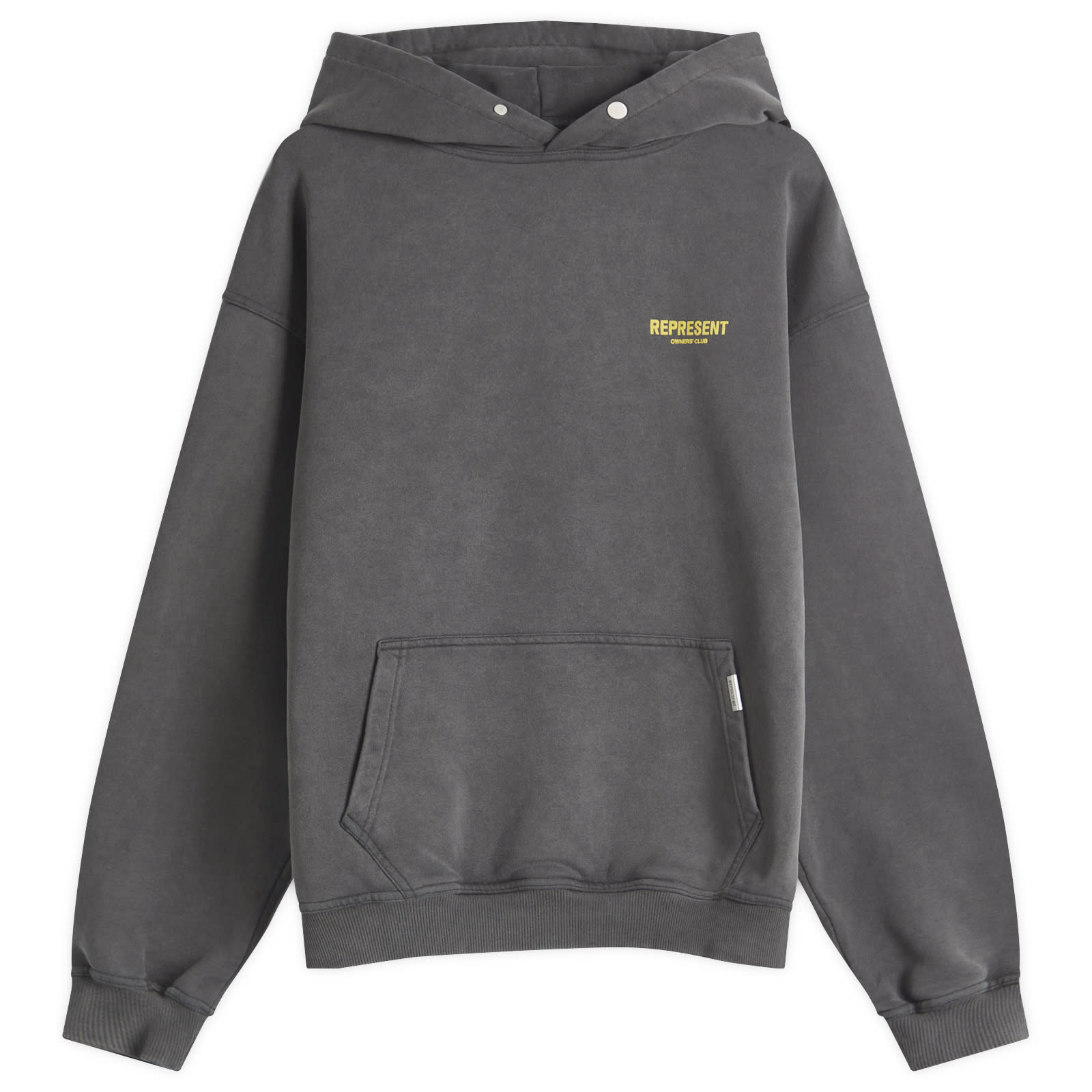 Represent Mens Vintage Grey/Yellow Owners Club Hoodie Medium - END. Clothing