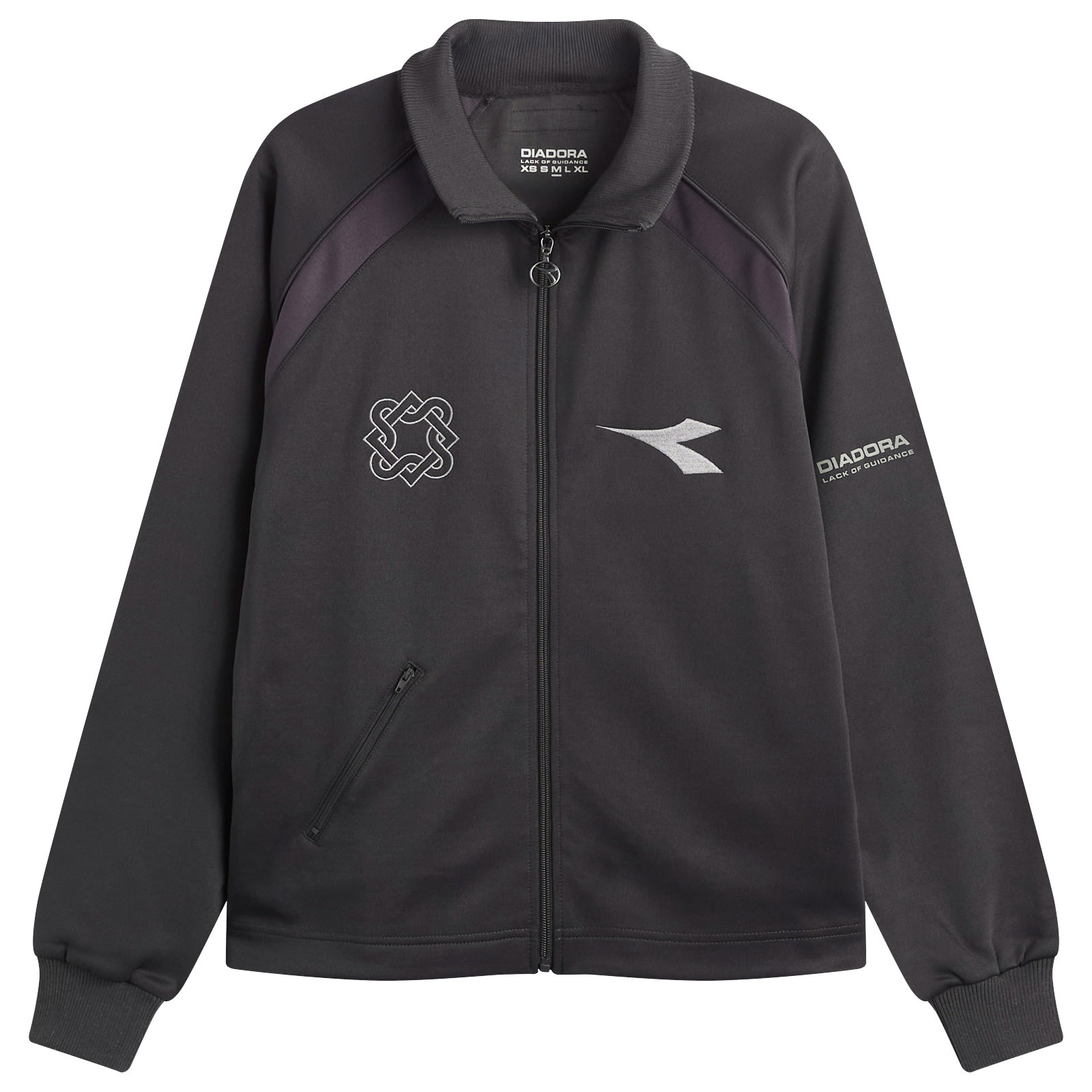 Diadora — Men's x Lack of Guidance Track Jacket in Grey, Size X-Large