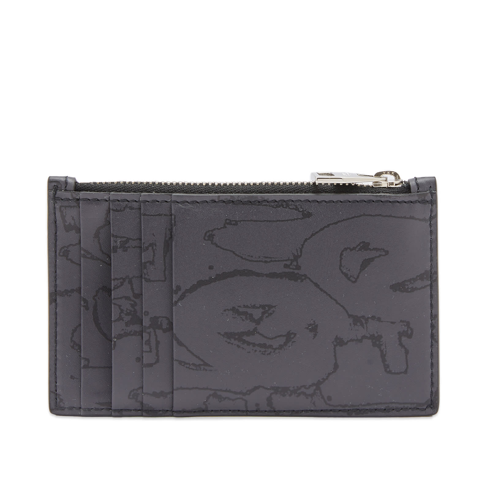 Alexander McQueen Graffiti Zip Coin Card Holder Black | END