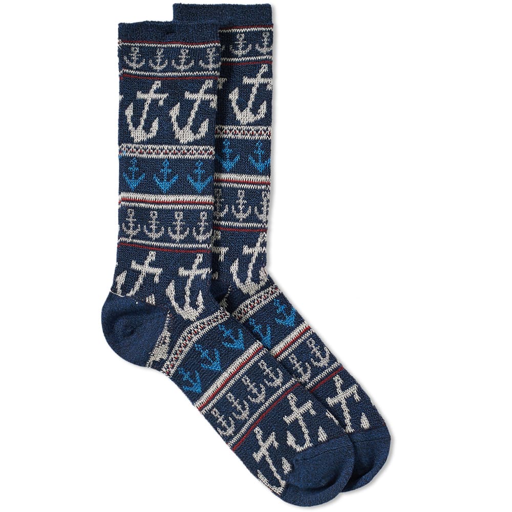 Anonymous Ism Anchor Jacquard Crew Sock Navy | END. (US)