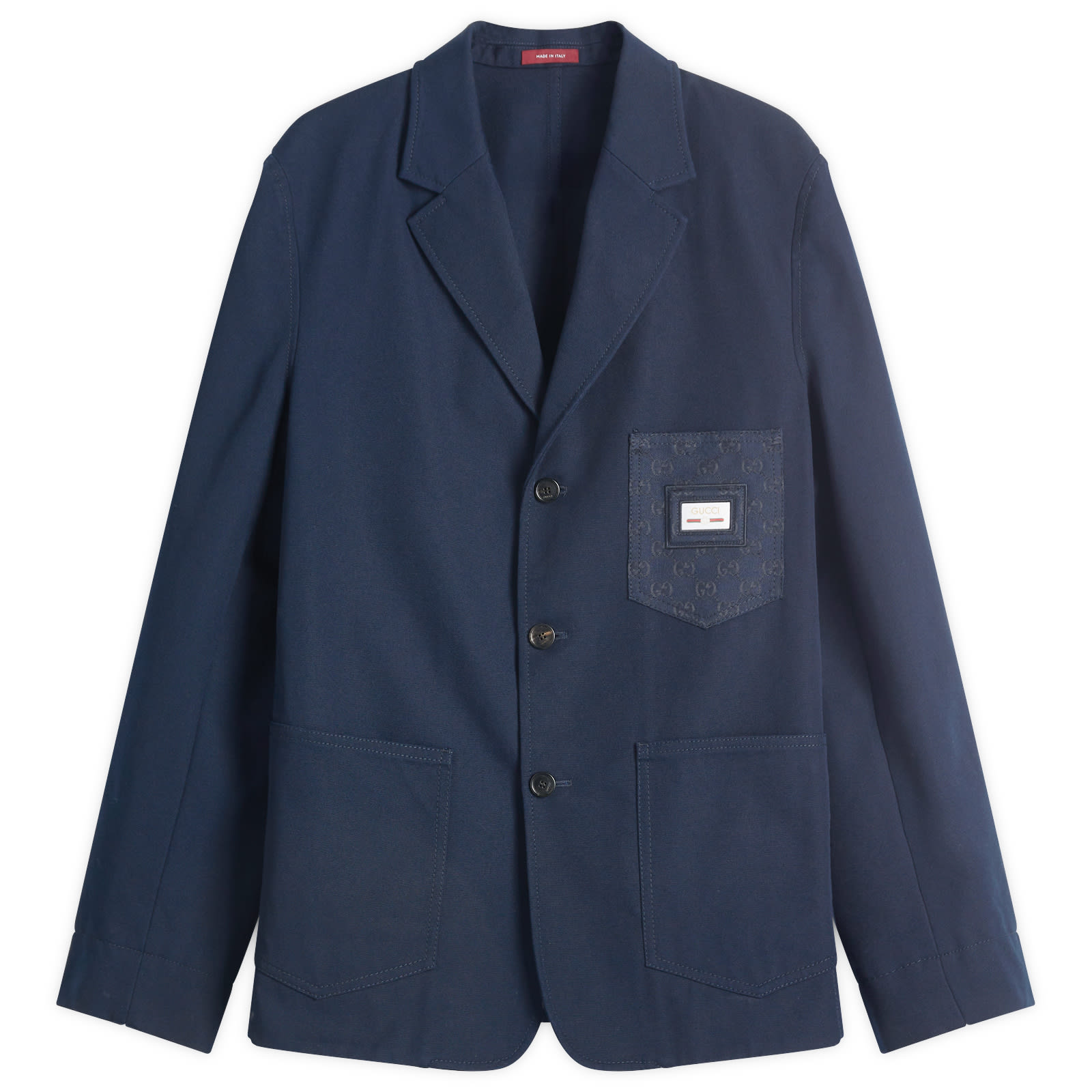 ジャケットその他 Gucci Single-Breasted Jacket In Heavy Cotton Gucci Heavy Cotton Workwear Jacket Ink | END. (US)