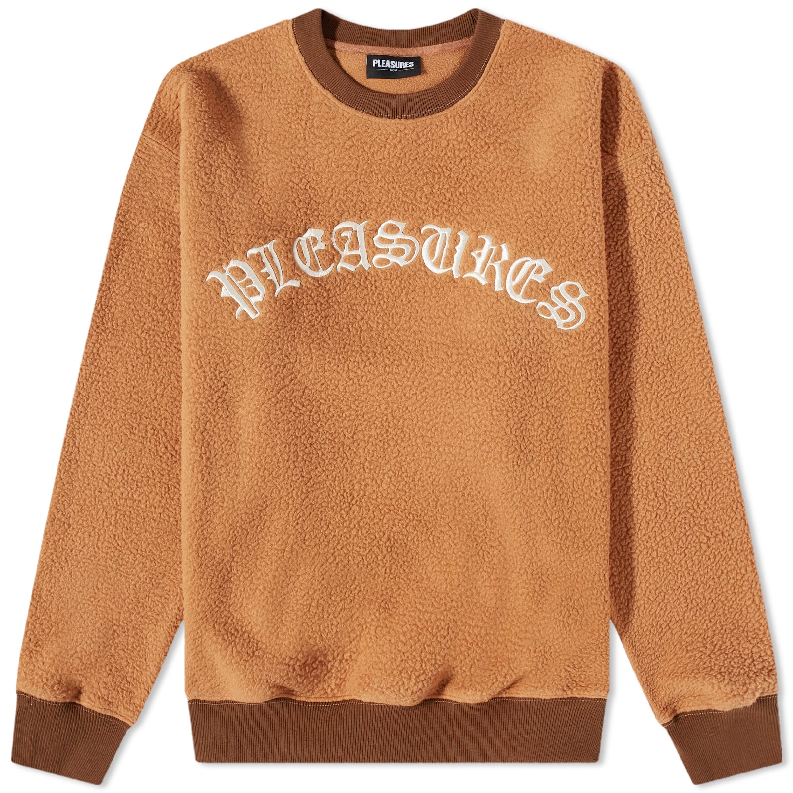 Pleasures Mars Sherpa Crew Neck Sweatshirt Brown | END. (SG)