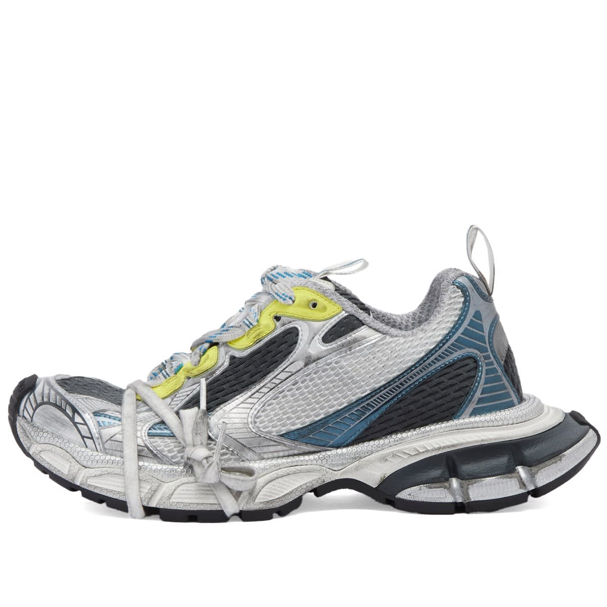 スニーカー BALENCIAGA Men Sneakers 734734 W3XL5 1469 Blue Balenciaga 3XL Sneakers 'Worn Out Grey White and Blue Mesh