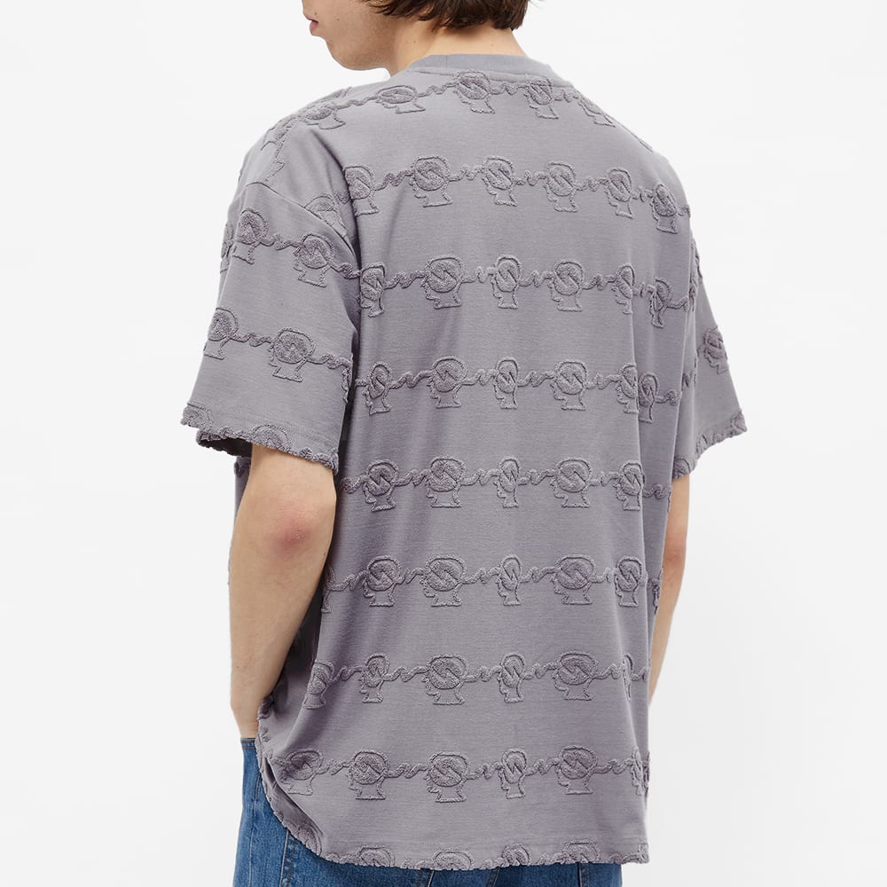 Brain Dead Running Head Textured Stripe Tee Washed Blue Grey End
