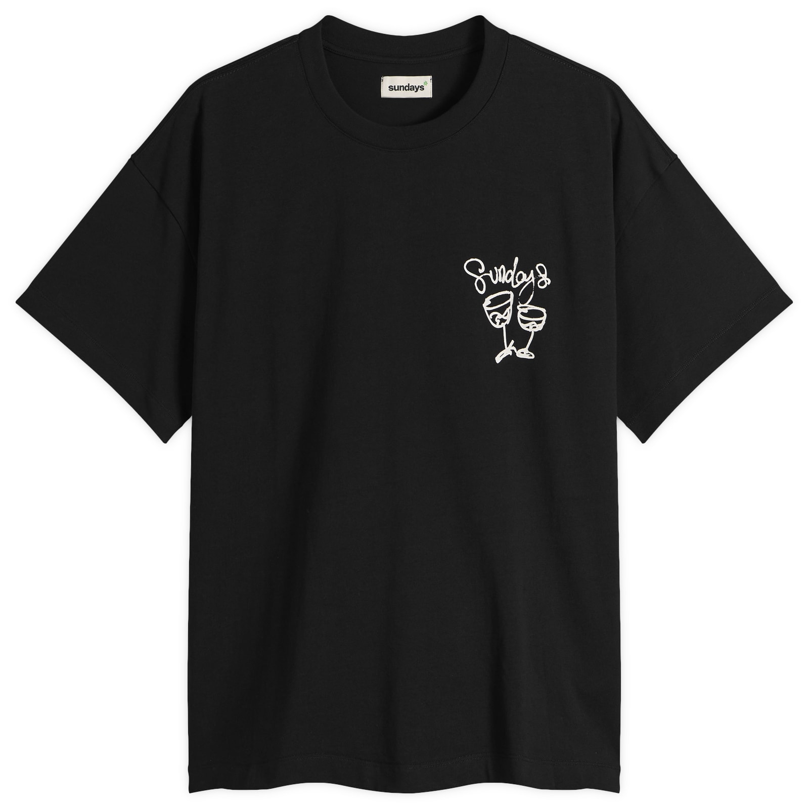 Sundays — Sundays Men's Wine T-Shirt in Black, Size Medium