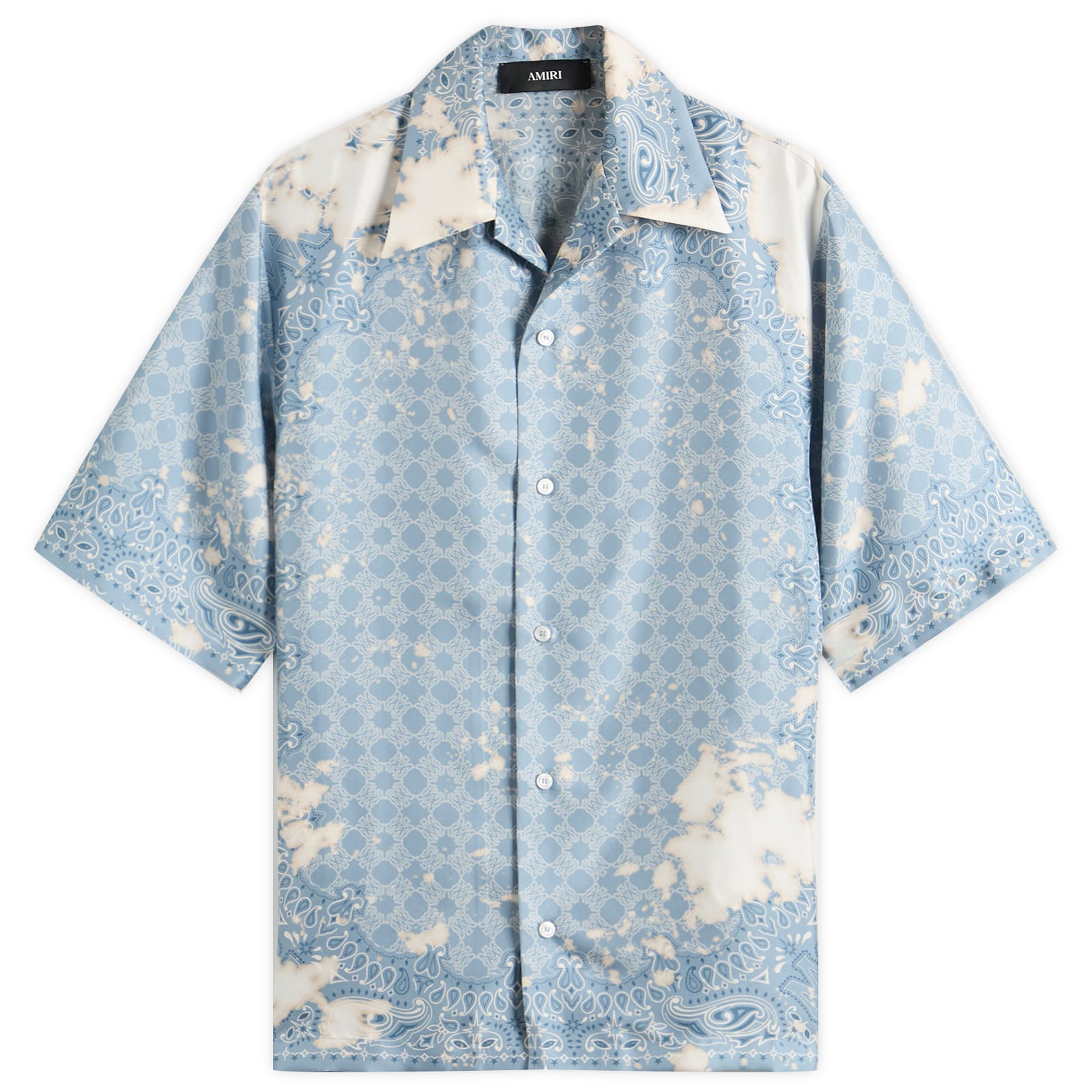 Tシャツ・カットソー AMIRI FW25 BLEACH BANDANA BOWLING SHIRT (AMSTCA1159 BLACK) BLEACH BANDANA BOWLING SHIRT - Black | AMIRI