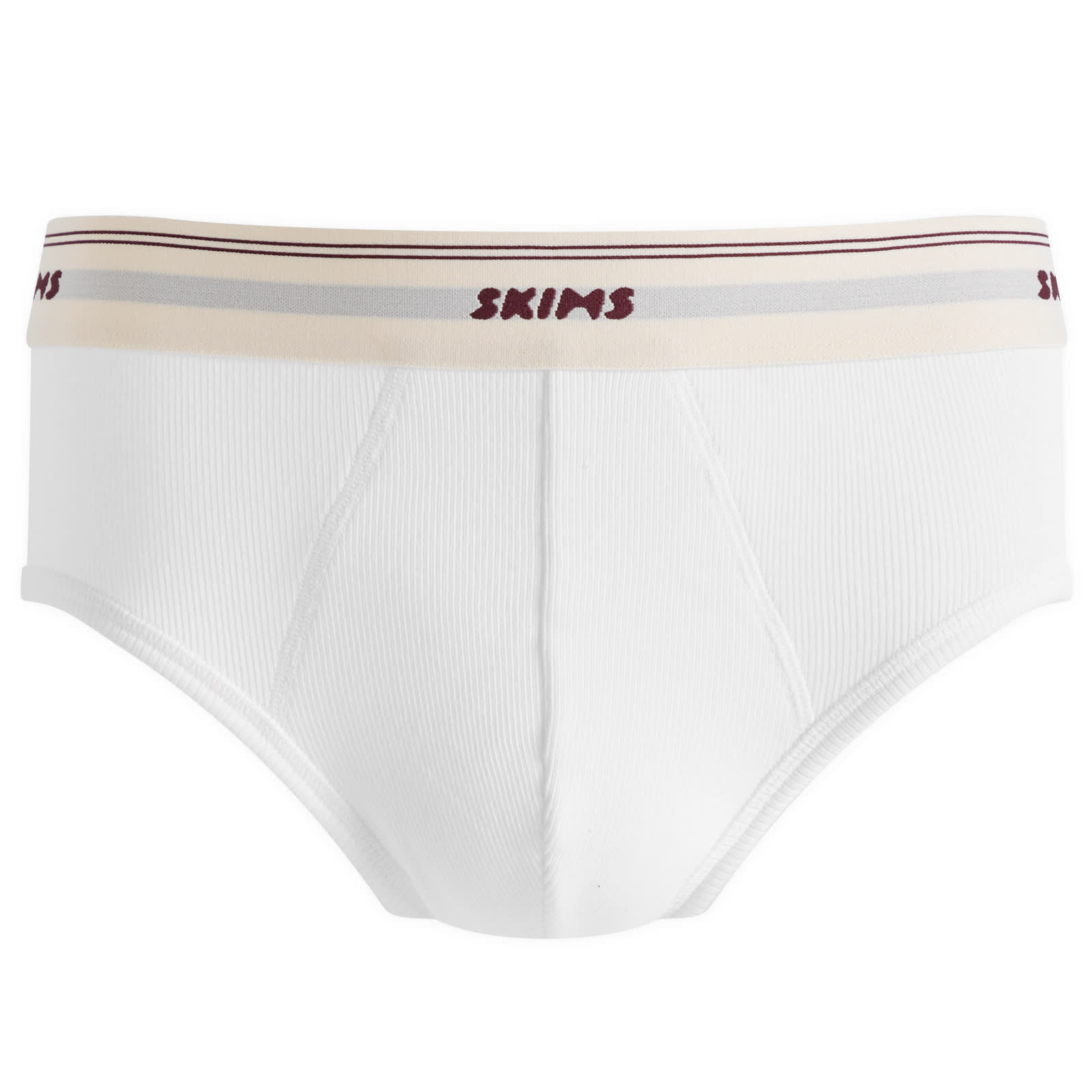 SKIMS Men's Classic Cotton Rib Brief in Chalk, Size Medium