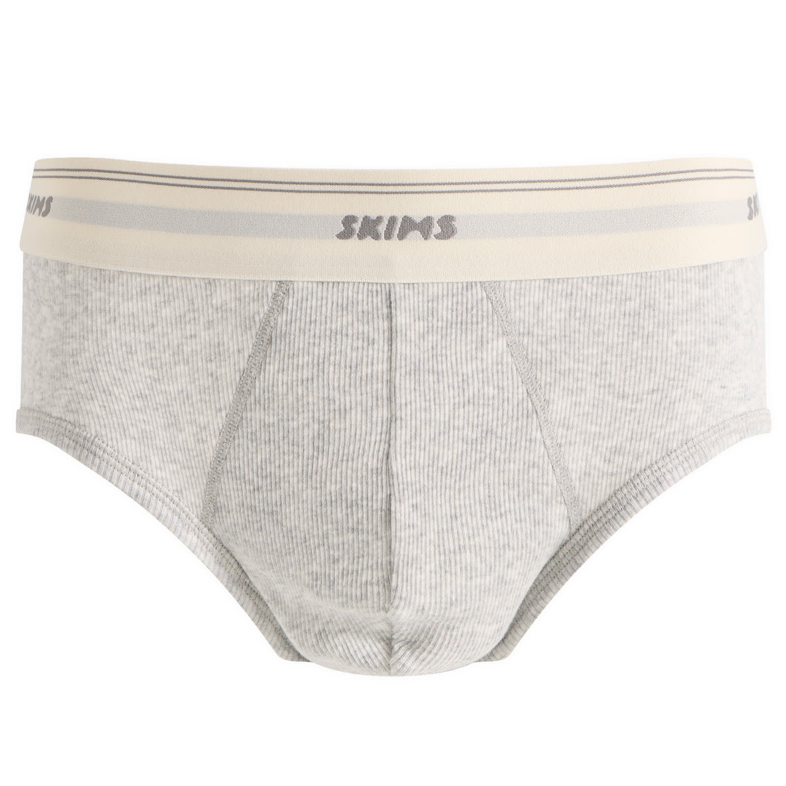 SKIMS Men's Classic Cotton Rib Brief in Light Heather Grey, Size XX-Large
