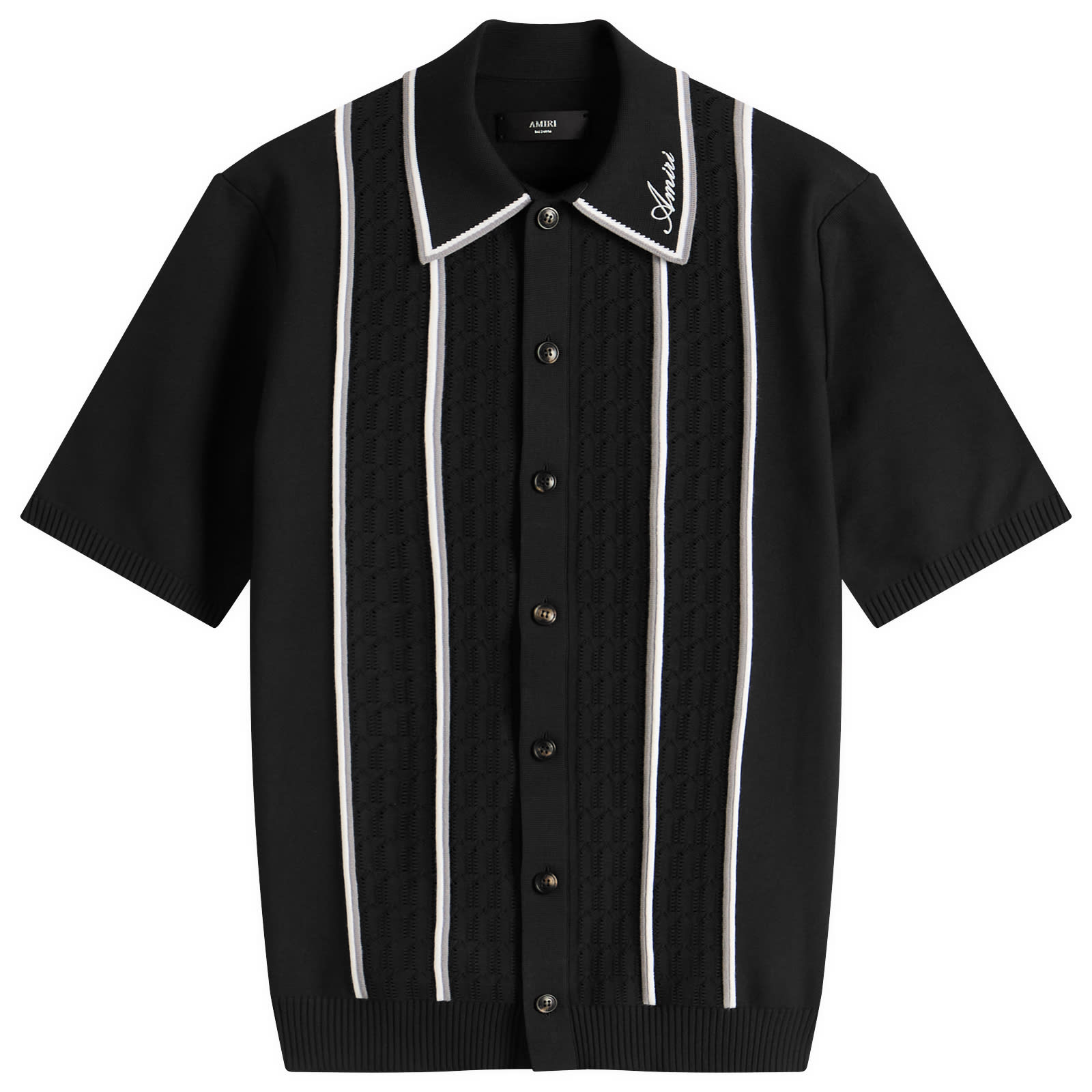 Tシャツ・カットソー AMIRI FW25 Amiri Script Stripe Shirt (AMKNIR1026 ASHLEY) AMIRI Amiri Script Stripe Shirt Black | END. (AR)