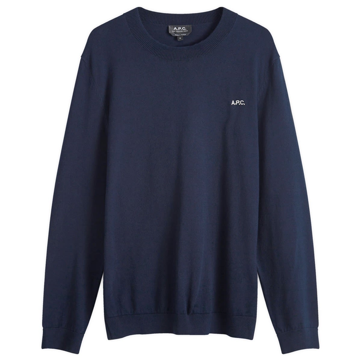 【送料関税込み】A.P.C. Amir Logo Crew Neck Jumper A.P.C. Amir Logo Crew Neck Jumper Dark Navy & White | END. (US)