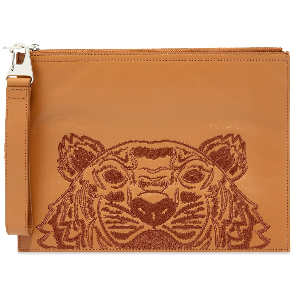Kenzo Large Leather Tiger Pouch Chestnut END. (AR)